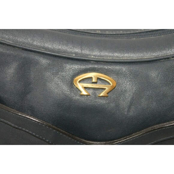 Etienne Aigner Shoulder Bag Vintage Black Leather Purse Double Compartments - Picture 4 of 9